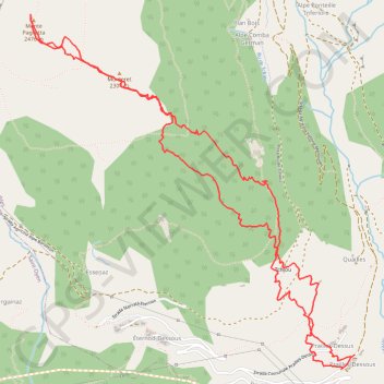 Trace GPS Monte Paglietta, itinéraire, parcours