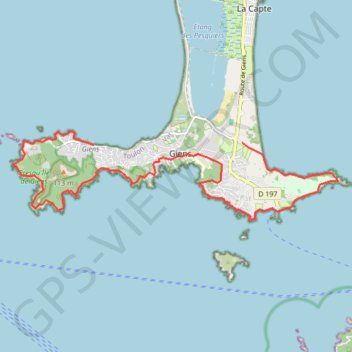 Trace GPS Presqu'île de Giens ouest, itinéraire, parcours