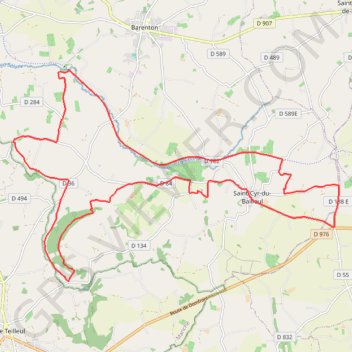 Trace GPS La vallée de la Sélune - Saint-Cyr-du-Bailleul, itinéraire, parcours