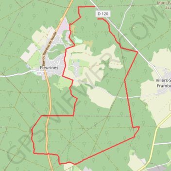 Trace GPS Rando Fleurines 16 km, itinéraire, parcours