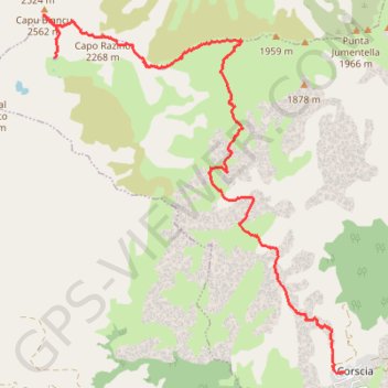 Trace GPS Capu Biancu, itinéraire, parcours