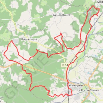 Trace GPS Parcoul 44 kms, itinéraire, parcours