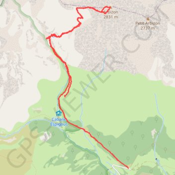 Trace GPS Pic arbizon, itinéraire, parcours