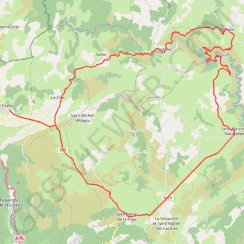 Trace GPS Le Coeur d'Hérault à vélo - Le cirque de Navacelles et les grands causses, itinéraire, parcours