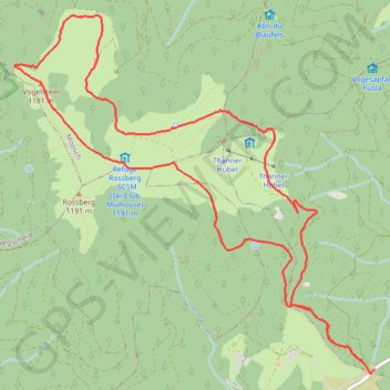 Trace GPS Le Thannerhubel et le Rossberg en raquettes, itinéraire, parcours