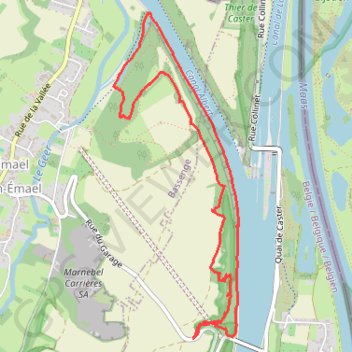 Trace GPS Rando autour du fort Eben-Emael, itinéraire, parcours