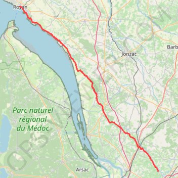 Trace GPS De Royan à Galgon, itinéraire, parcours