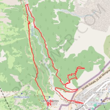 Trace GPS Pique nique Montgenèvre, itinéraire, parcours