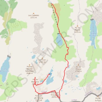 Trace GPS Malcaras Fourcat Tristagne, itinéraire, parcours