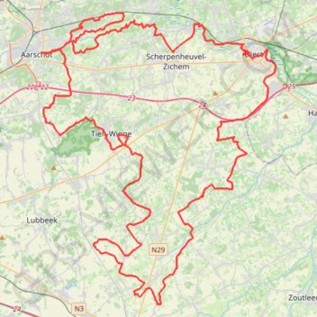 Trace GPS BGS 2024 - Dwars door het Hageland Gravel Fondo LONG, itinéraire, parcours