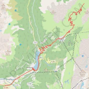 Trace GPS Col du Sabot, itinéraire, parcours