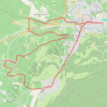 Trace GPS Autour d'Arbois, itinéraire, parcours