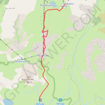 Trace GPS Ascension au Refuge des Lacs Merlet par le col de la Platta, itinéraire, parcours