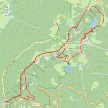 Trace GPS La Schlucht, le Tanet, le lac Vert, itinéraire, parcours