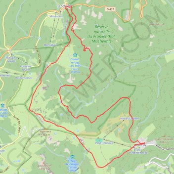 Trace GPS Lacs Vosgiens, Sentier des Roches, itinéraire, parcours