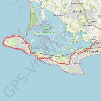 Trace GPS La Baule - Le Croisic, itinéraire, parcours