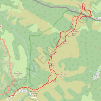 Trace GPS 399 Les crêtes d'Otxondo au Gorospil IBP 73, itinéraire, parcours