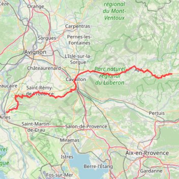 Trace GPS GR653D De Céreste (Alpes-de-Haute-Provence) à Arles (Bouches-du-Rhône), itinéraire, parcours
