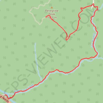 Trace GPS Peregrine Peak, itinéraire, parcours