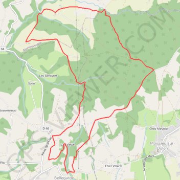 Trace GPS Le Bois de Taravas - Bellegarde-Poussieu, itinéraire, parcours