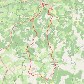 Trace GPS De la vallée du Lot au causse de Massegros, itinéraire, parcours