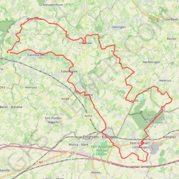 Trace GPS fietsnet210118, itinéraire, parcours