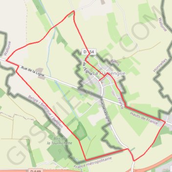 Trace GPS Circuit des bornes frontières - La Flamengrie, itinéraire, parcours