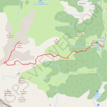 Trace GPS Pic de l'Har depuis Eylie, itinéraire, parcours