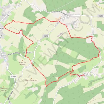 Trace GPS Les 4 bois - Bouvelinghem, itinéraire, parcours