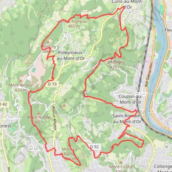 Trace GPS Circuit Curis - Poleymieux, itinéraire, parcours