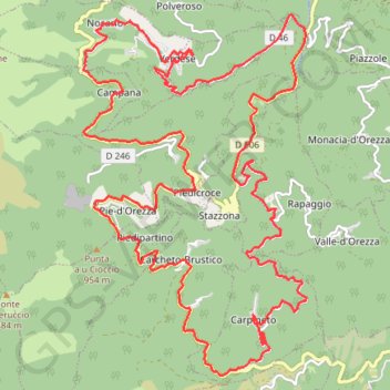 Trace GPS Corse J5 boucle Piedicroce, itinéraire, parcours