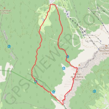 Trace GPS Les Rochers de la Balme par la Combe de Fer, itinéraire, parcours