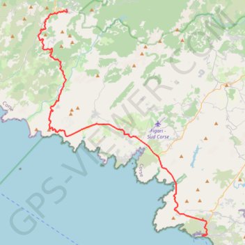 Trace GPS Ajaccio - Bonifacio - Étape 5, itinéraire, parcours