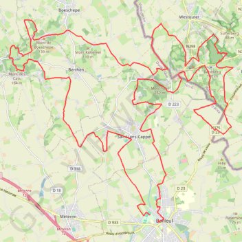 Trace GPS Rando des Monts de Flandre, itinéraire, parcours