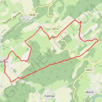 Trace GPS Marche - Borlon - Province du Luxembourg -Belgique, itinéraire, parcours