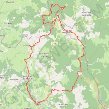 Trace GPS Mont Mouchet, itinéraire, parcours