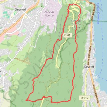 Trace GPS Semnoz forêt, itinéraire, parcours