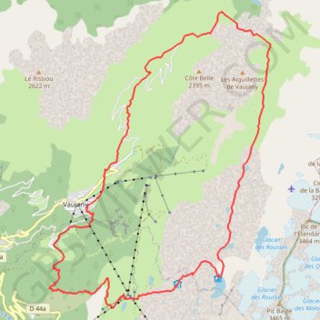 Trace GPS Lacs des Grandes Rousses, itinéraire, parcours
