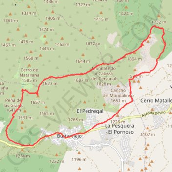 Trace GPS Mondalindo y Peña Negra desde Bustarviejo, itinéraire, parcours