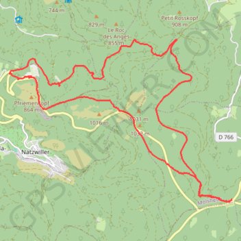 Trace GPS Le Struthof, itinéraire, parcours