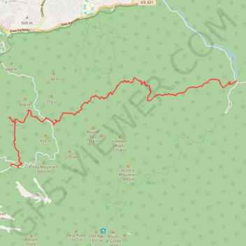 Trace GPS Grapeyard Ridge Trail to Baskins Creek Falls, itinéraire, parcours