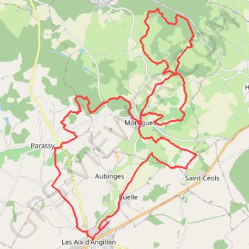 Trace GPS Coteaux de Morogues - Les Aix-d'Angillon, itinéraire, parcours