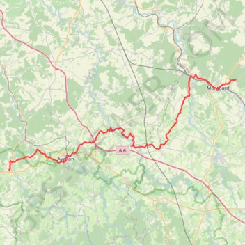 Trace GPS Sentier Fontenay - Vézelay, itinéraire, parcours