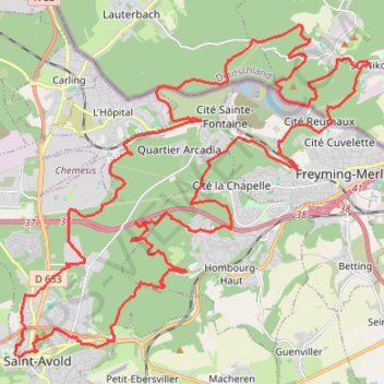 Trace GPS VTT 27 : vers Papiermûhle - Hochwald - Karlsbrunn, itinéraire, parcours