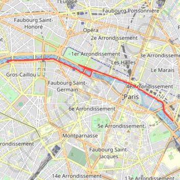 Trace GPS Circuit des berges à Paris, itinéraire, parcours