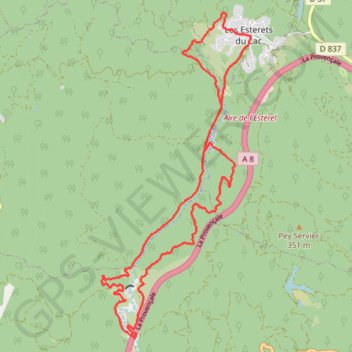 Trace GPS 2024 02 23 - esterets du lac Malpasset giga, itinéraire, parcours