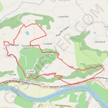 Trace GPS Saint-Médard, vues-sur-la Garonne et sa vallée - Pays de la vallée du Lot, itinéraire, parcours