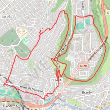 Trace GPS Randonnée dans le quartier de Vallon Suisse, itinéraire, parcours