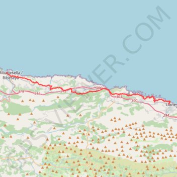 Trace GPS CamNor_150_Llanes-Ribadesella, itinéraire, parcours
