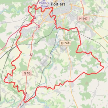 Trace GPS Vers Vivonne, itinéraire, parcours